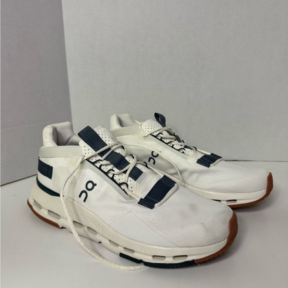 On Running Men's White and blue Athletic Shoes